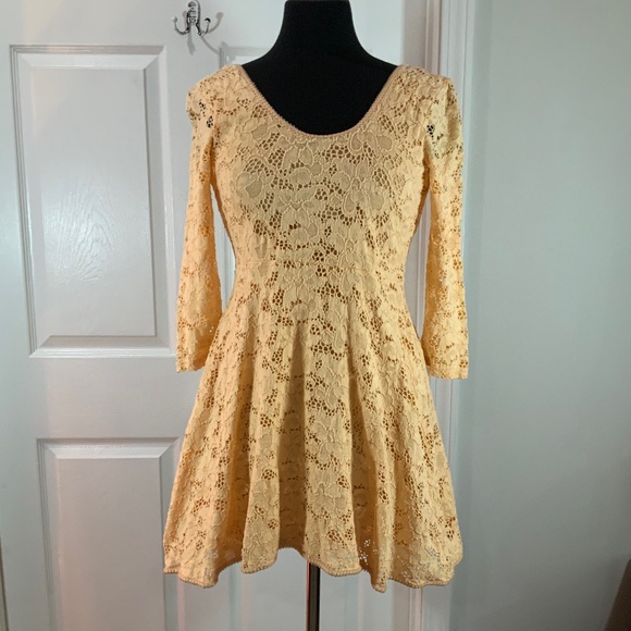 Free People Creamsicle Lace Boho Mini Dress Size Small - Picture 9 of 9